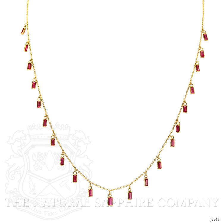 1.38 Ct. Ruby Bezel Necklace, 18K Yellow Gold