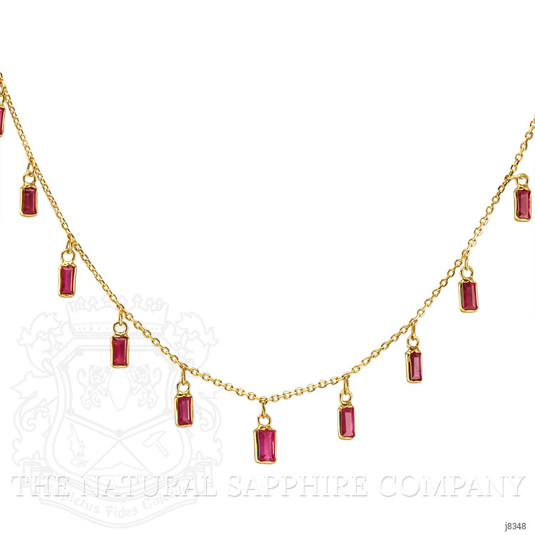 1.38 Ct. Ruby Bezel Necklace, 18K Yellow Gold