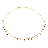 1.38 Ct. Ruby Bezel Necklace, 18K Yellow Gold Image