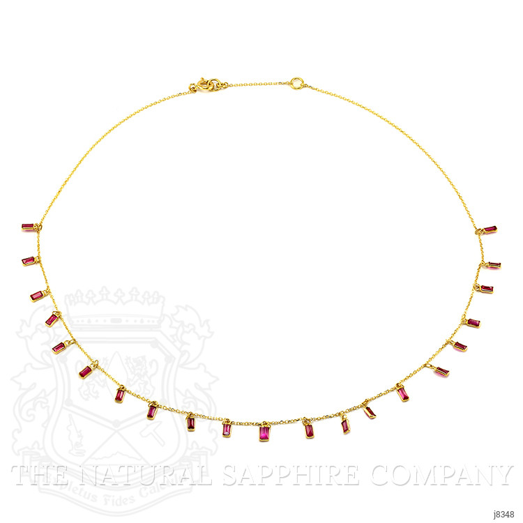 1.38 Ct. Ruby Bezel Necklace, 18K Yellow Gold