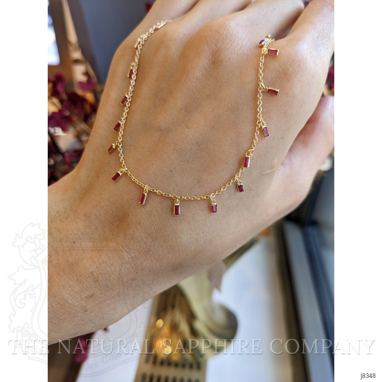 1.38 Ct. Ruby Bezel Necklace, 18K Yellow Gold