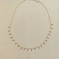 1.38 Ct. Ruby Bezel Necklace, 18K Yellow Gold Life Style