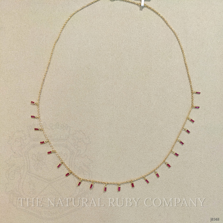 1.38 Ct. Ruby Bezel Necklace, 18K Yellow Gold