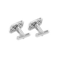0.65 Ct. Blue Sapphire Solitaire Cufflink, Silver Image