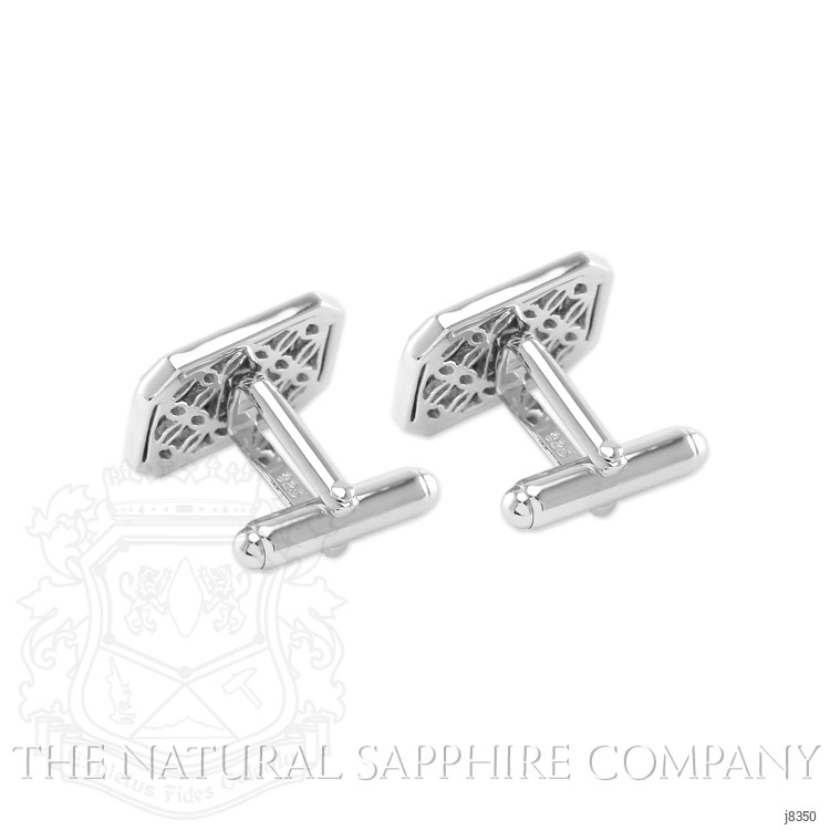 0.65 Ct. Blue Sapphire Solitaire Cufflink, Silver