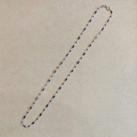 5.07 Ct. Blue Sapphire Accent Stones Necklace, 18K White Gold Life Style