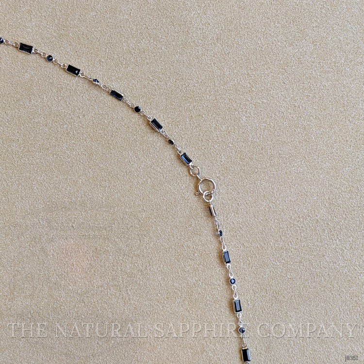 5.07 Ct. Blue Sapphire Accent Stones Necklace, 18K White Gold