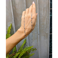 5.07 Ct. Blue Sapphire Accent Stones Necklace, 18K White Gold Life Style