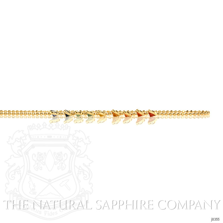 1.00 Ct. Multi Color Sapphire Accent Stones Necklace, 14K Yellow Gold