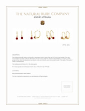 0.95 Ct.Tw. Ruby Drops Earrings, 14K Yellow Gold Appraisal