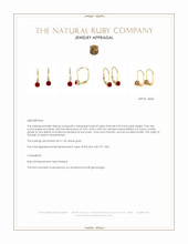 0.95 Ct.Tw.Total Carat Weight Ruby Drops Earrings, 14K Yellow Gold Appraisal