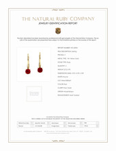 0.95 Ct.Tw. Ruby Drops Earrings, 14K Yellow Gold Scan Report