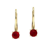 0.95 Ct.Tw. Ruby Drops Earrings, 14K Yellow Gold Video