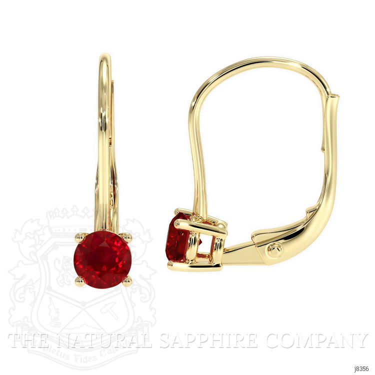 0.95 Ct.Tw. Ruby Drops Earrings, 14K Yellow Gold