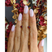 0.95&nbsp;Ct.Tw.Total Carat Weight Ruby Drops Earrings, 14K Yellow Gold Life Style