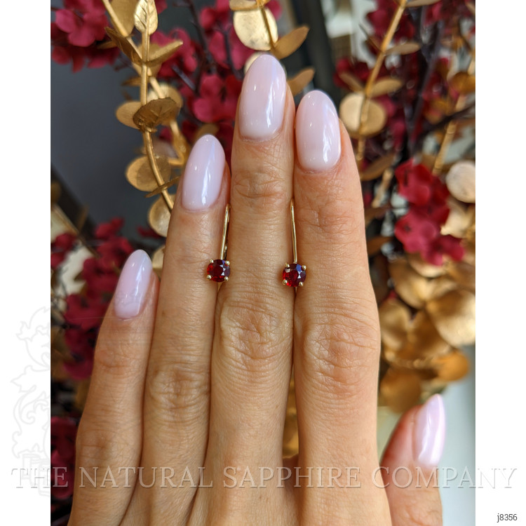 0.95 Ct.Tw. Ruby Drops Earrings, 14K Yellow Gold