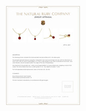0.45 Ct. Ruby Natural Diamond Solitaire Pendant, 14K Yellow Gold Appraisal