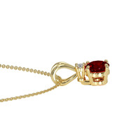 0.45 Ct. Ruby Natural Diamond Solitaire Pendant, 14K Yellow Gold Image