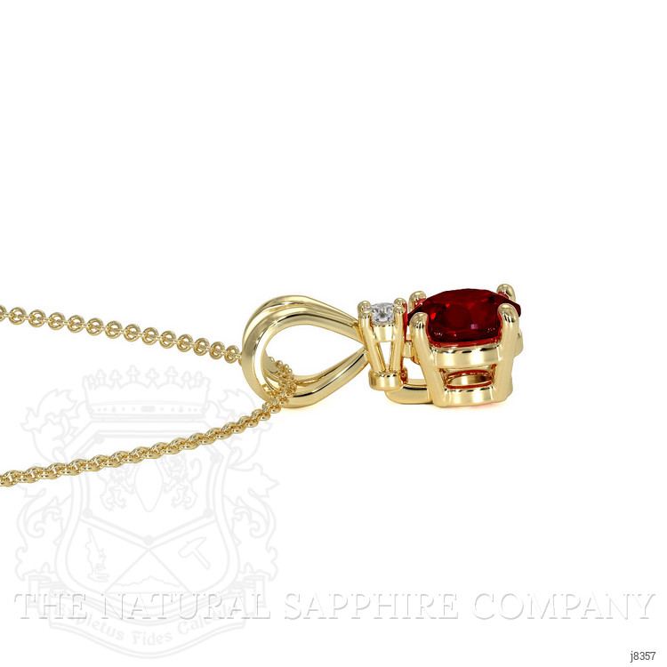 0.45 Ct. Ruby Natural Diamond Solitaire Pendant, 14K Yellow Gold