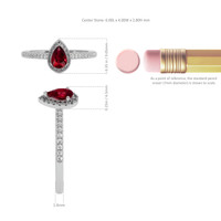 0.45 Ct. Ruby Natural Diamond Pave Ring, 18K White Gold Image