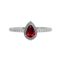 0.45 Ct. Ruby Natural Diamond Pave Ring, 18K White Gold Video