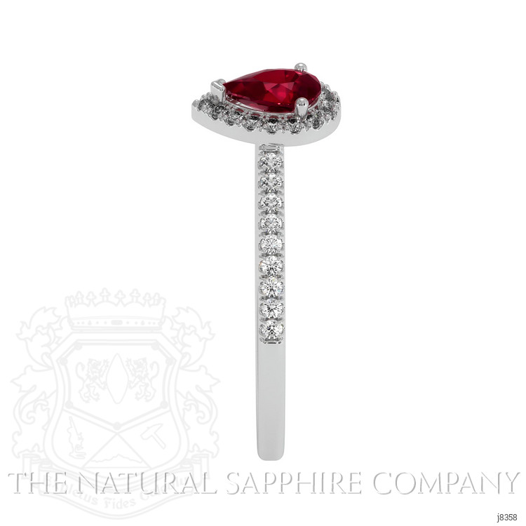 0.45 Ct. Ruby Natural Diamond Pave Ring, 18K White Gold