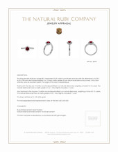 0.45 Ct. Ruby Natural Diamond Halo Ring, 14K White Gold Appraisal