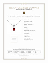 0.65 Ct. Ruby and Natural Diamond Solitaire Pendant, 14K White Gold Scan Report