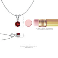 0.65 Ct. Ruby Natural Diamond Solitaire Pendant, 14K White Gold Image