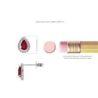 0.90 Ct.Tw. Ruby Natural Diamond Pave Earrings, 18K White Gold Image