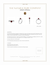 0.65 Ct. Ruby Natural Diamond Pave Ring, 18K White Gold Appraisal