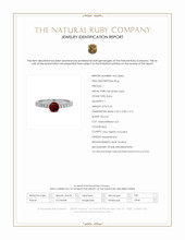 0.65 Ct. Ruby and Natural Diamond Pave Ring, 18K White Gold Scan Report