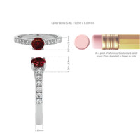 0.65 Ct. Ruby Natural Diamond Pave Ring, 18K White Gold Image