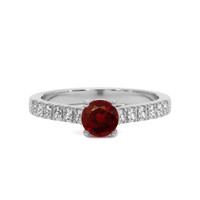 0.65 Ct. Ruby Natural Diamond Pave Ring, 18K White Gold Video