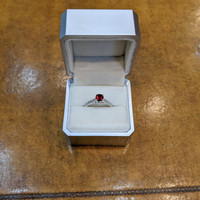 0.65 Ct. Ruby Natural Diamond Pave Ring, 18K White Gold Life Style