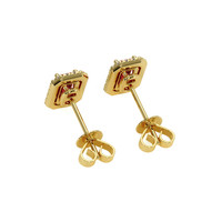 0.68 Ct.Tw. Ruby Natural Diamond Pave Earrings, 18K Yellow Gold Image