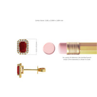 0.68 Ct.Tw. Ruby Natural Diamond Pave Earrings, 18K Yellow Gold Image