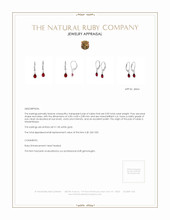 0.90 Ct.Tw. Ruby Bezel Earrings, 14K White Gold Appraisal