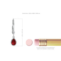0.90 Ct.Tw. Ruby Bezel Earrings, 14K White Gold Image