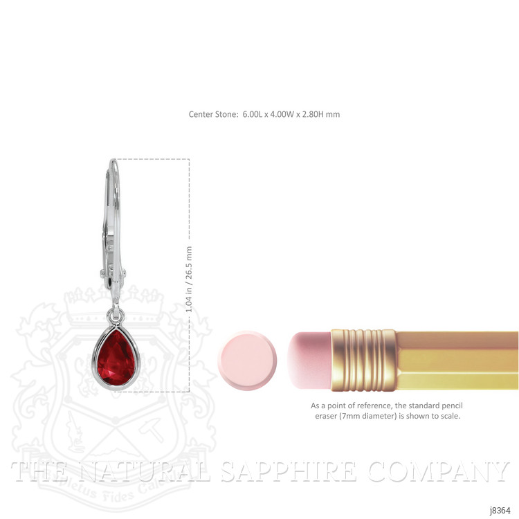 0.90 Ct.Tw. Ruby Bezel Earrings, 14K White Gold