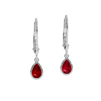 0.90 Ct.Tw. Ruby Bezel Earrings, 14K White Gold Video
