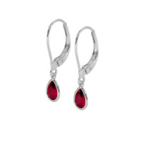 0.90 Ct.Tw. Ruby Bezel Earrings, 14K White Gold Image