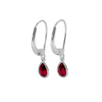0.90 Ct.Tw. Ruby Bezel Earrings, 14K White Gold Image