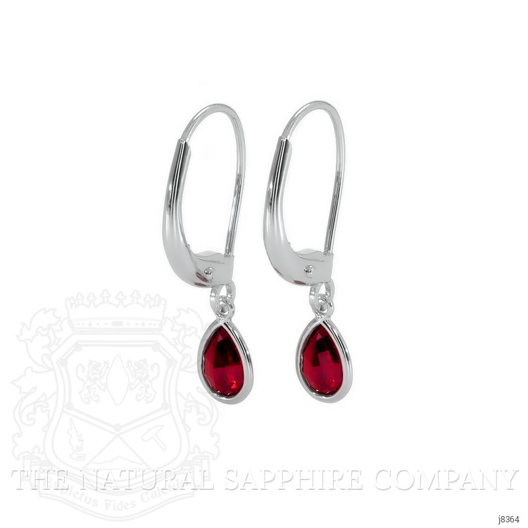0.90 Ct.Tw. Ruby Bezel Earrings, 14K White Gold