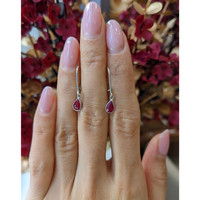 0.90 Ct.Tw.Total Carat Weight Ruby Bezel Earrings, 14K White Gold Life Style
