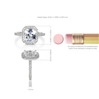 2.80 Ct. White Sapphire and Natural Diamond Pave Ring, 14K White Gold Image