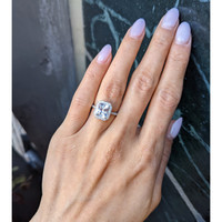 2.80 Ct. White Sapphire and Natural Diamond Pave Ring, 14K White Gold Life Style