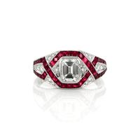 2.36 Ct. Ruby Natural Diamond Antique Style Ring, Platinum 950 Video