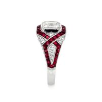 2.36 Ct. Ruby Natural Diamond Antique Style Ring, Platinum 950 Image