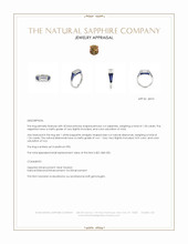 1.20 Ct. Blue Sapphire and Natural Diamond Antique Style Ring, Platinum 950 Appraisal